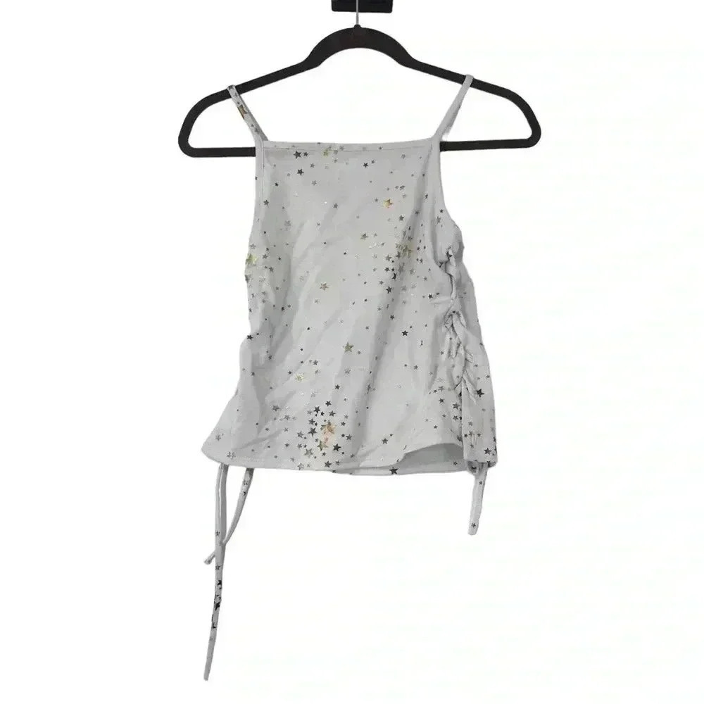 PINC SHIRT GIRLS XL PREMIUM WHITE GOLD SILVER STAR TANK TOP STYLE 22880K - Picture 2 of 13